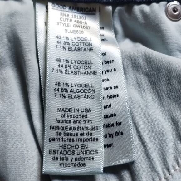 Good American NEW Good Waist Compression Dark Wash Skinny Straight Jeans 24 - Picture 14 of 16